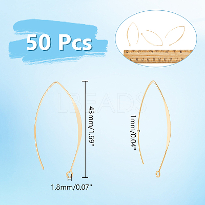 50Pcs Brass Earring Hooks KK-UN0002-80-1