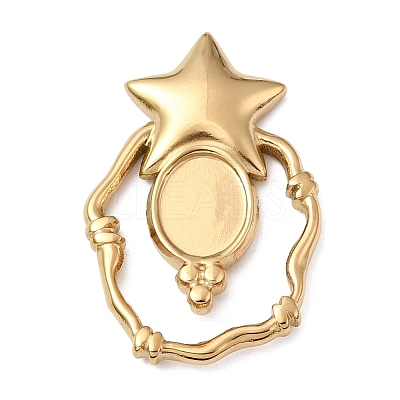 Star 304 Stainless Steel Pendant Cabochon Setting STAS-P454-09G-1