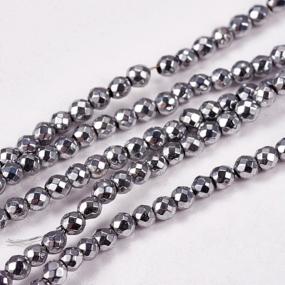 Electroplate Non-Magnetic Hematite Beads Strands X-G-J169B-2mm-02-1