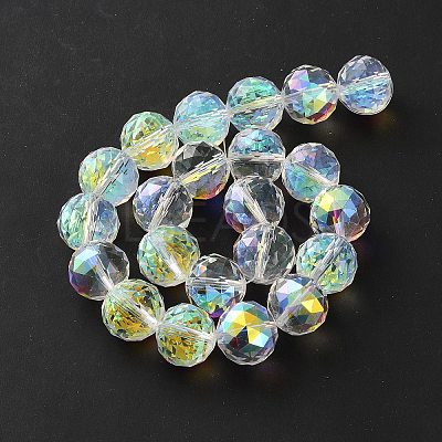 Transparent Electroplate Glass Beads Strands EGLA-N002-34G-H01-1