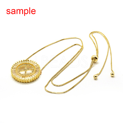 Brass Micro Pave Cubic Zirconia Pendants ZIRC-Q015-079P-1