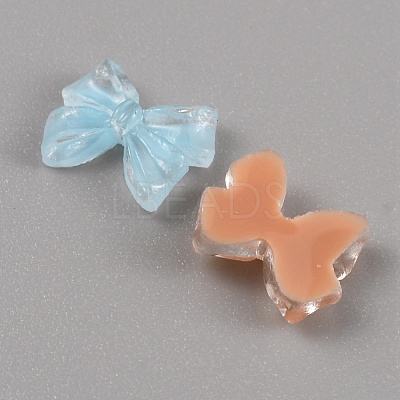 Bowknot Resin Cabochons MRMJ-WH0008-25-1