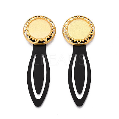 Alloy & Iron Bookmark Cabochon Settings PALLOY-N184-05G-1