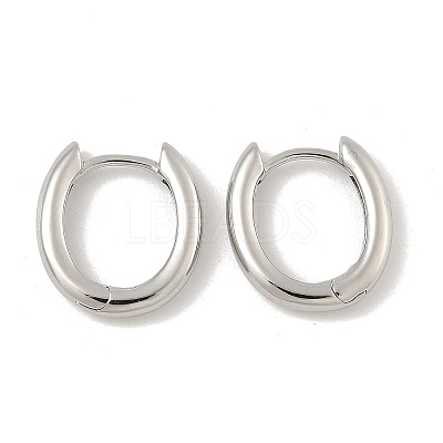 Oval Brass Hoop Earrings EJEW-D320-09P-1