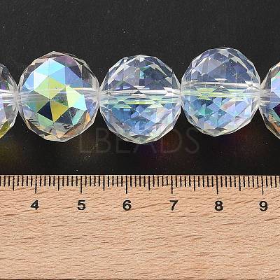 Transparent Electroplate Glass Beads Strands EGLA-N002-34H-H01-1