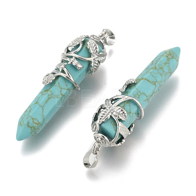 Synthetic Turquoise Pointed Pendants G-O164-02-P03-1