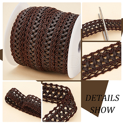 10 Yards PU Imitation Leather Ribbon OCOR-PH0001-80B-1