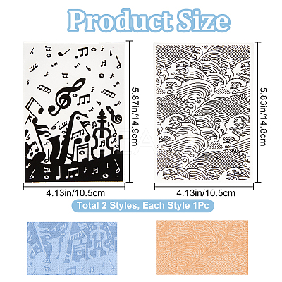2Pcs 2 Styles Plastic Embossing Folders DIY-CP0008-89-1