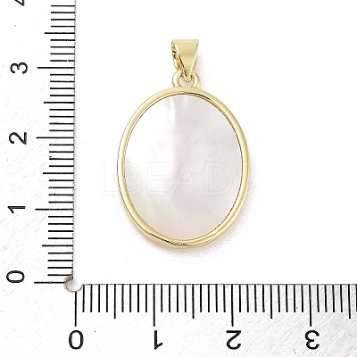 Rack Plating Brass Pave Shell Pendants KK-Z064-28G-010-1