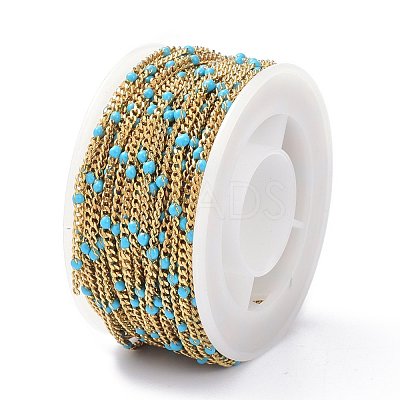 Ion Plating(IP) 304 Stainless Steel Enamel Curb Chains CHS-P013-01G-03-1