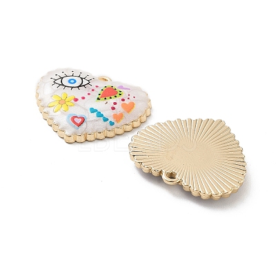 Rack Plating Alloy Enamel Pendants FIND-C050-13G-1