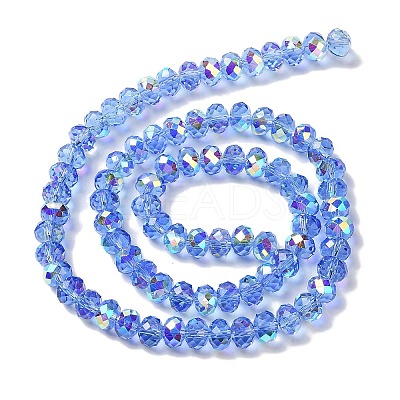 AB Color Plated Transparent Electroplate Beads Strands EGLA-H104-06G-1