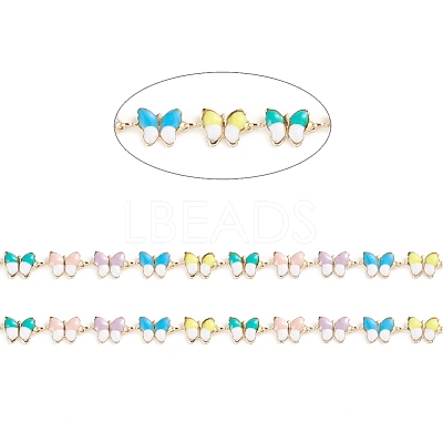 Brass Enamel Link Chains X-CHC-E021-09A-1