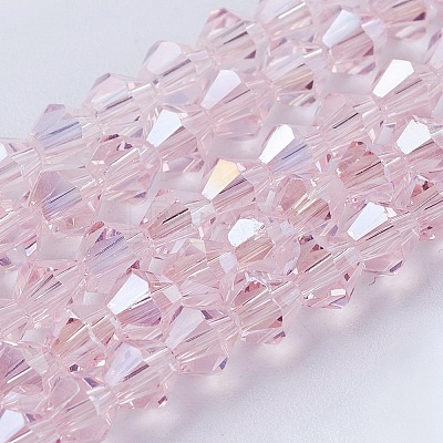 Transparent Electroplate Glass Beads Strands EGLA-A039-T6mm-B26-1