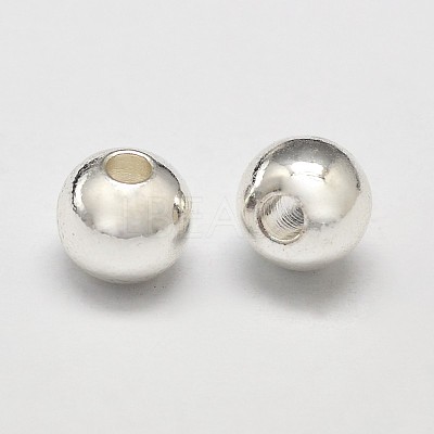Rack Plating Brass Round Spacer Beads X1-KK-I601-6mm-S-RS-1