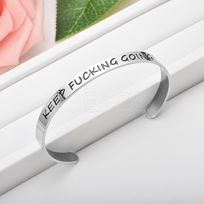 Inspirational Stainless Steel Cuff Bangles for Men Women FS-WG0E735-12-1