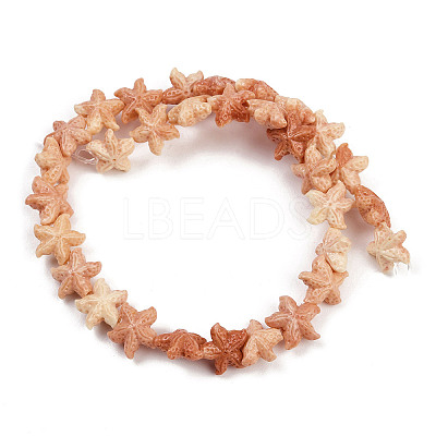 Synthetic Coral Dyed Carved Beads Strands SHEL-K007-18C-1