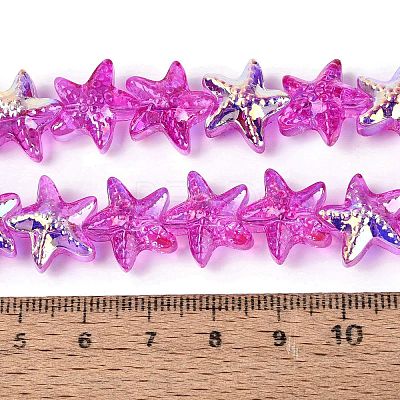 Electroplate Transparent Glass Beads Strands EGLA-Q136-01A-14-1