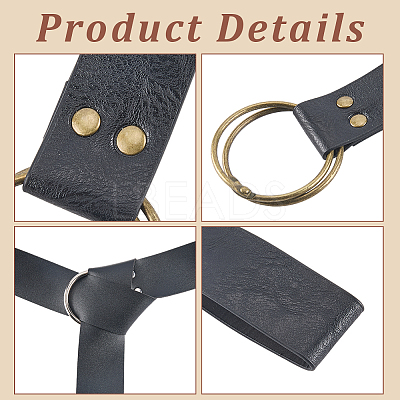 1Pc PU Leather Wrap Around Chain Belts AJEW-CL0003-70B-1
