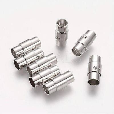 Brass Locking Tube Magnetic Clasps KK-E567-P-1