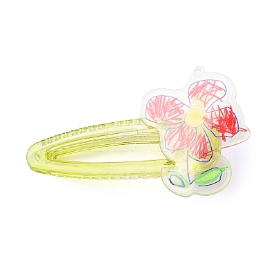 Flower Acrylic Alligator Hair Clips OHAR-H002-01E-1