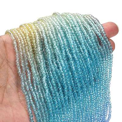 Transparent Painted Glass Beads Strands LS-DGLA-A034-T2mm-A13-1