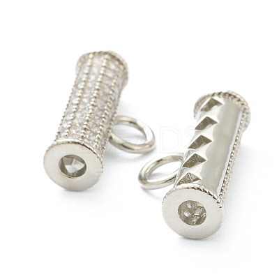 Brass Cubic Zirconia Tube Bails KK-J278-35P-1
