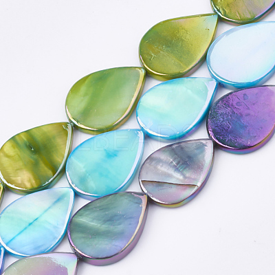 AB Color Freshwater Shell Beads Strands SHEL-S274-38-1