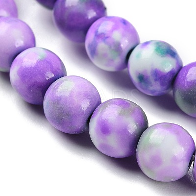 Synthetic Ocean White Jade Beads Strands G-L019-6mm-01-1