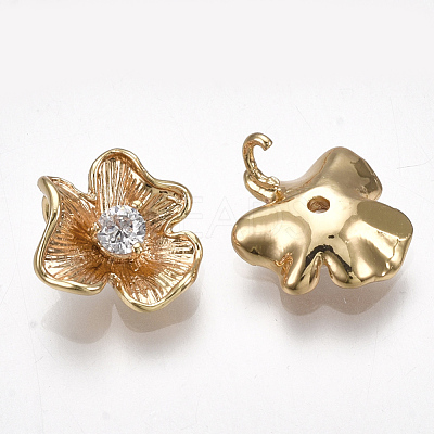 Brass Cubic Zirconia Charms X-KK-S348-261-1