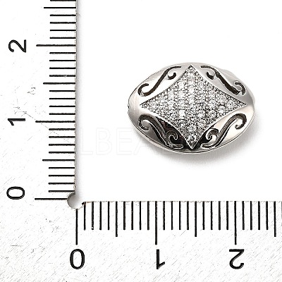Brass Micro Pave Cubic Zirconia Beads KK-L229-025P-1