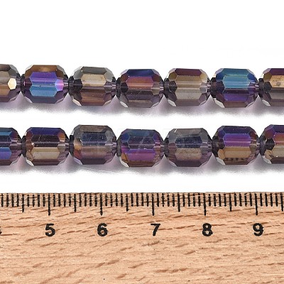 Electroplate Transparent Column Glass Beads Strands EGLA-A043-02-HP02-1