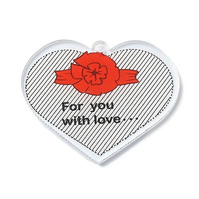 Valentine's Day Transparent Acrylic Pendant OACR-A025-02E-1