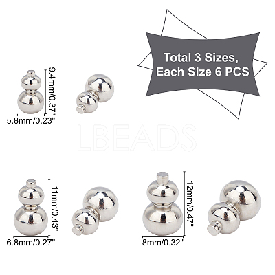 18Pcs 3 Style 304 Stainless Steel Beads STAS-UN0026-67-1