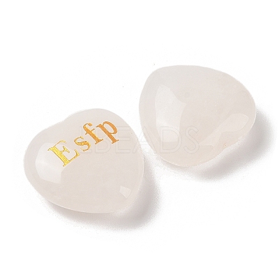 Natural Quartz Crystal Heart Engraving MBTI Figurines Statues for Home Office Desk Decorations G-K353-05K-1