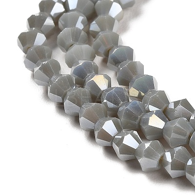 Opaque Solid Color Electroplate Glass Beads Strands GLAA-F029-P4mm-A14-1