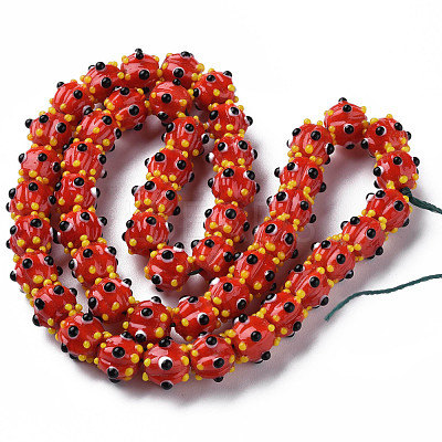 Opaque Handmade Bumpy Lampwork Beads Strands LAMP-T007-18-A05-1