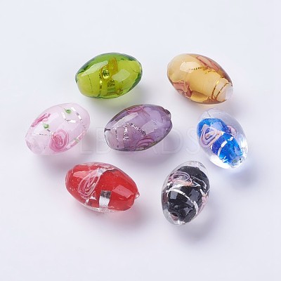 Handmade Silver Foil Lampwork Beads LAMP-J089-I-1