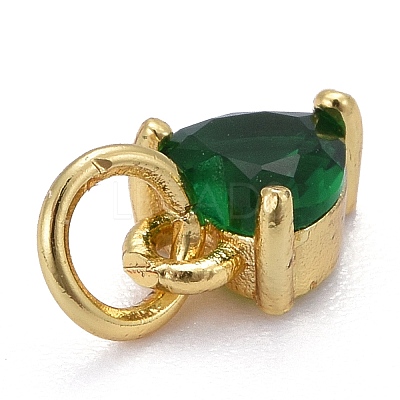 Brass Micro Pave Cubic Zirconia Charms X-KK-P192-08-G06-1