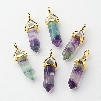 Natural Fluorite Pointed Pendants G-G902-A07-1