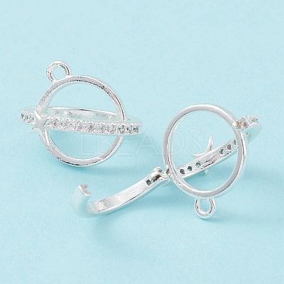 Rack Plating Brass Pave Clear Cubic Zirconia Bead Cage Pendants KK-G464-10S-1