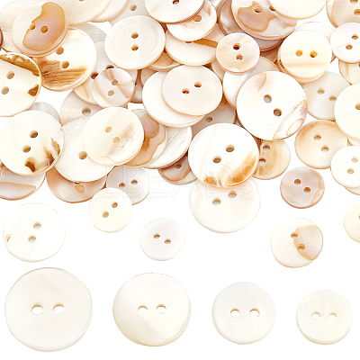 80Pcs 4 Styles Shell Buttons FIND-BBC0015-95A-1