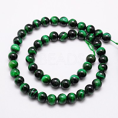 Natural Tiger Eye Beads Strands G-G544-6mm-03-1