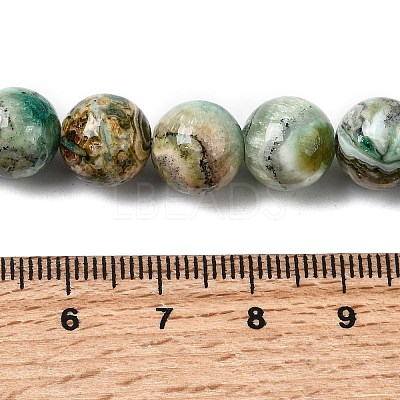 Natural Green Line Jasper  Beads Strands X-G-L639-A01-10mm-1