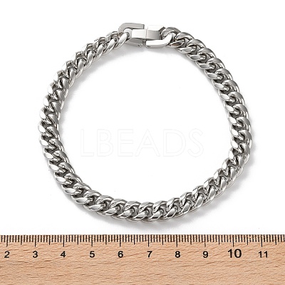 304 Stainless Steel Cuban Link Chain Bracelets for Men BJEW-Z081-01P-02-1