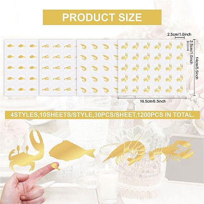 40 Sheets 4 Patterns PVC Waterproof Self-Adhesive Sticker Sets STIC-OC0001-11E-1