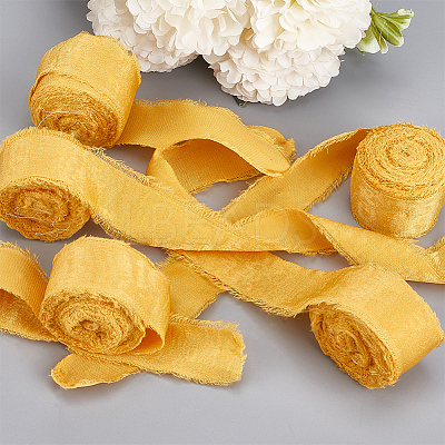 5 Rolls 5M Satin Frayed Ribbon SRIB-DR0001-01D-1
