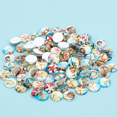 100Pcs Glass Cabochons GLAA-PH0001-16B-1