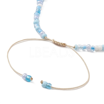 3Pcs 3 Style Natural Mixed Gemstone Chips & Glass Seed Braided Bead Bracelets Sets BJEW-JB09573-1
