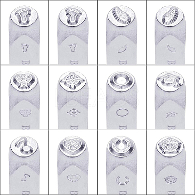 Iron Metal Stamps AJEW-BC0005-77D-1